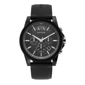 Armani Exchange Armani Prestige: Quartz Chronograph Watch with Black Silicone AX1326