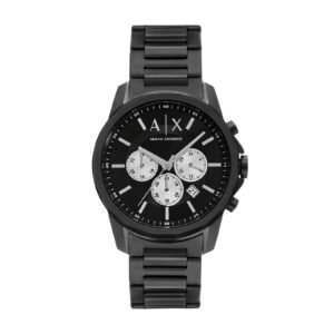 Armani Exchange Chronograph Gunmetal Stainless Steel Black Dial Watch AX1765