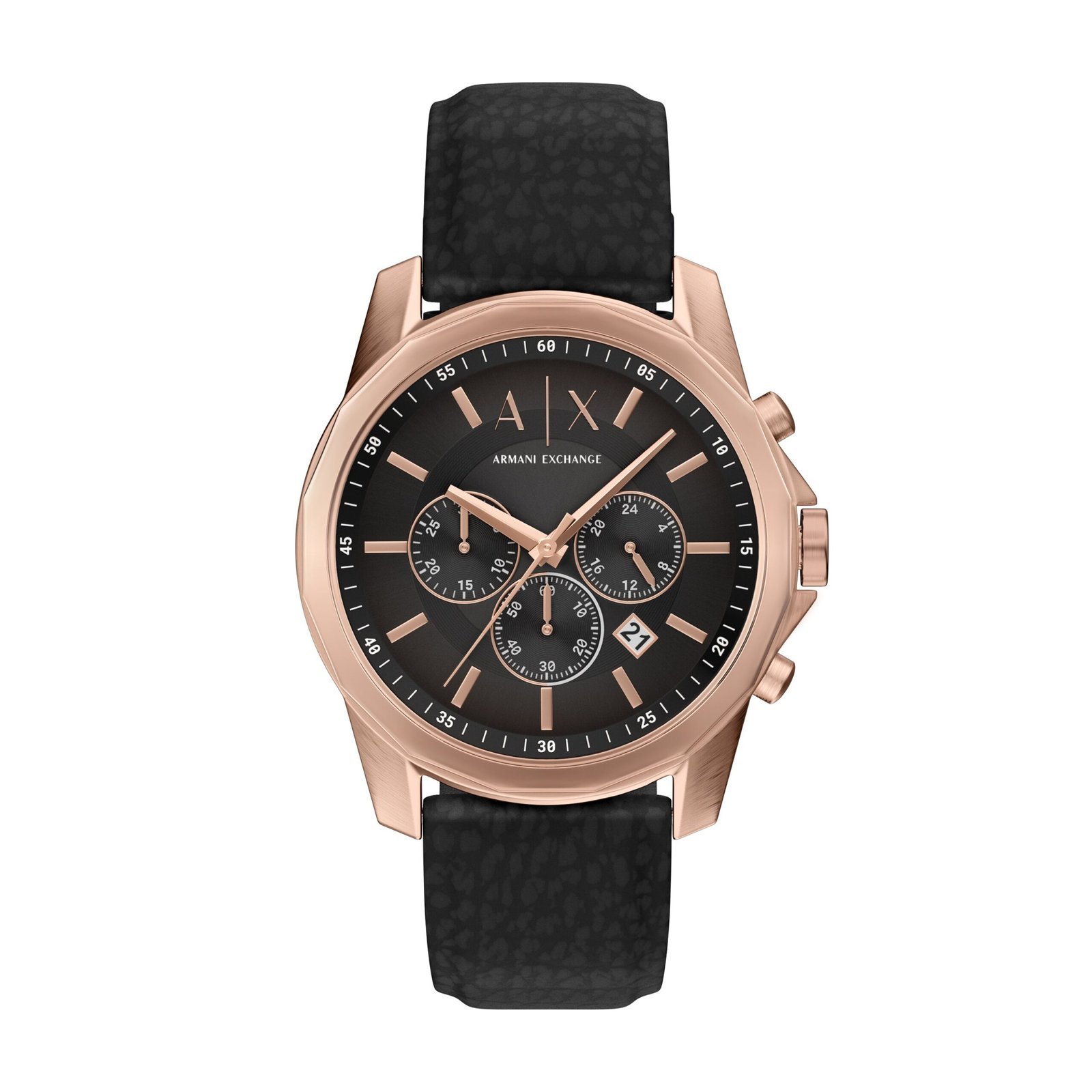 Armani Exchange Chronograph Black Rubber Band Watch AX1769