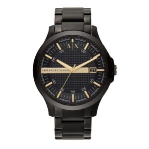 Armani Exchange Armani Hampton Sophisticated Black Steel Watch for Men AX2413