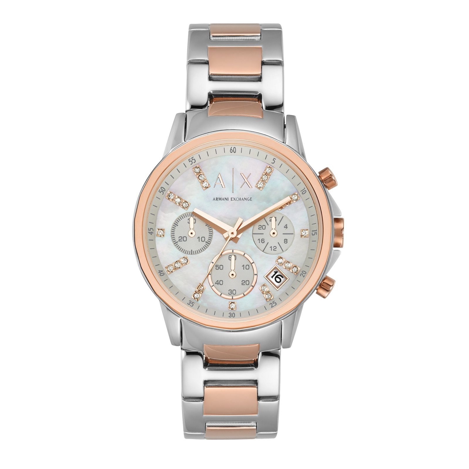 Armani Exchange Armani Opulent Two-Tone Chronograph with Silver Dial AX4331