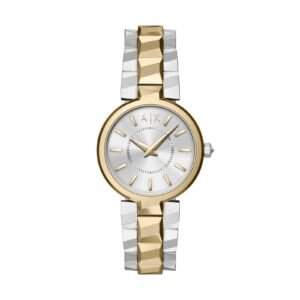 Armani Exchange Silver Dial Gold Two Toned Stainless Steel Watch AX4406