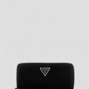 Black laurel large zip around wallet