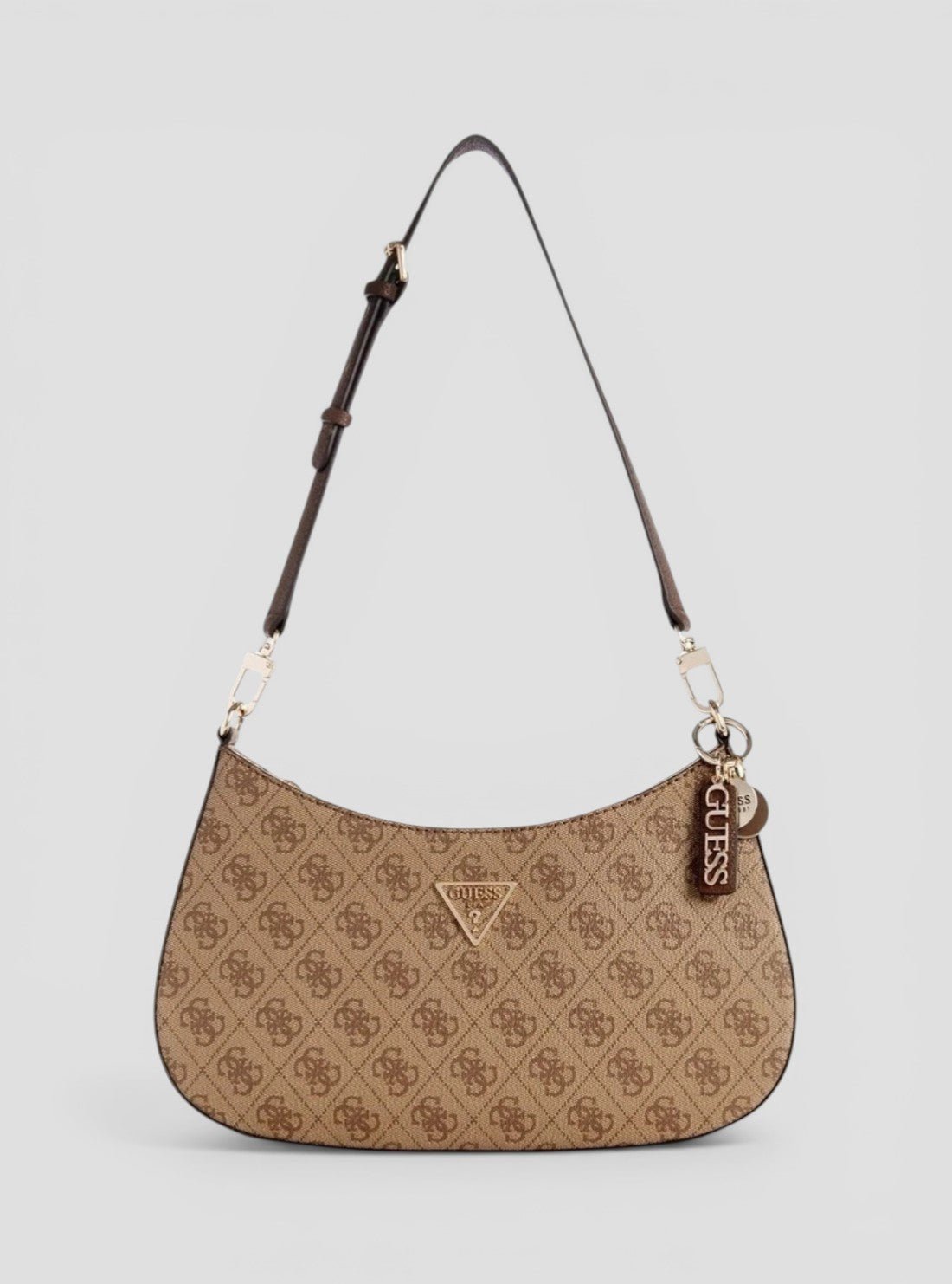 Brown noelle top zip shoulder bag