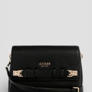Black gregoria flap crossbody bag