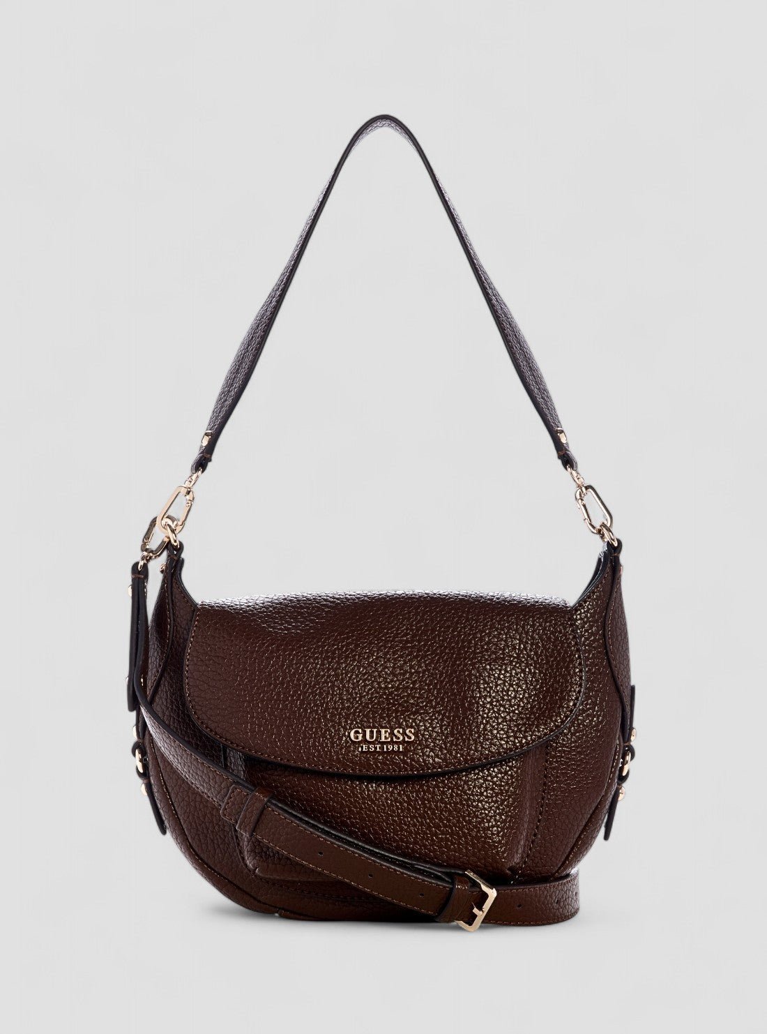 Brown marsha flap shoulder bag