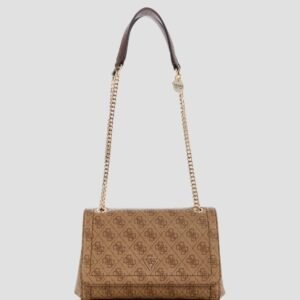 Brown logo noelle convertible crossbody flap bag