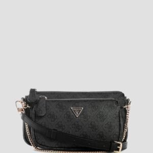 Black logo noelle double crossbody bag