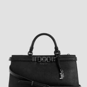 Black cirene triple compartment satchel bag
