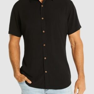 Black Dom Viscose Short Sleeve Shirt