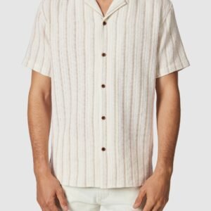 Sand Dunes Stripe Cotton Short Sleeve Shirt