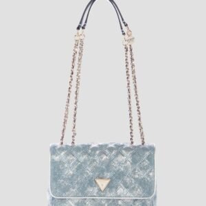 Blue giully ii convertible denim flap bag