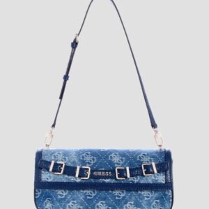 Blue logo dovie flap shoulder bag