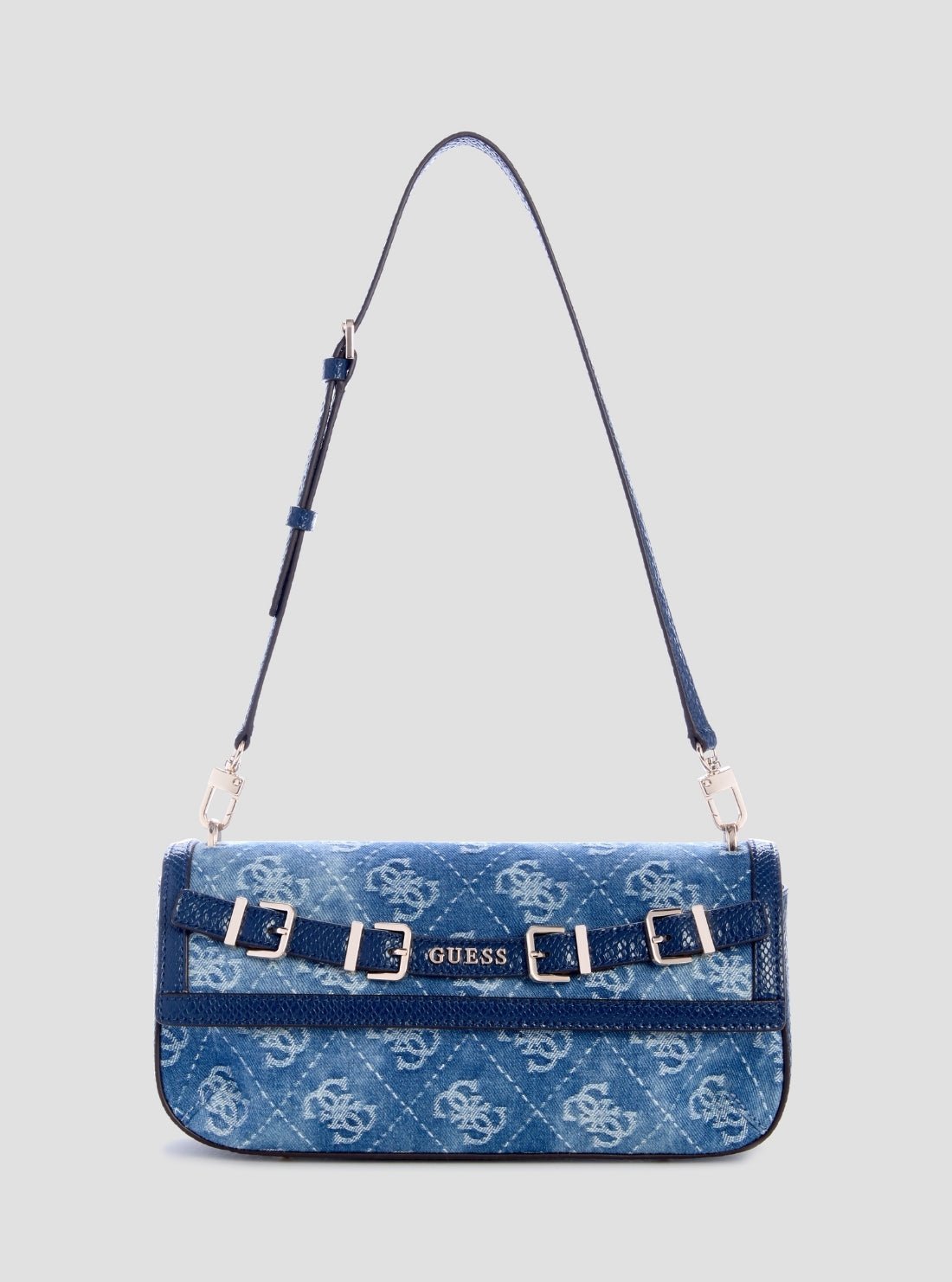 Blue logo dovie flap shoulder bag