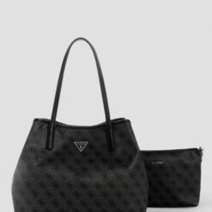 Black logo victtoria 2-in-1 tote bag