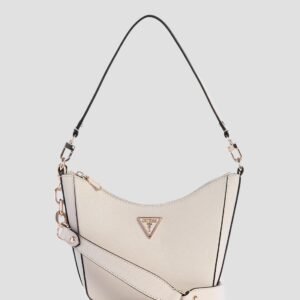 Eco white gloriana top zip shoulder bag
