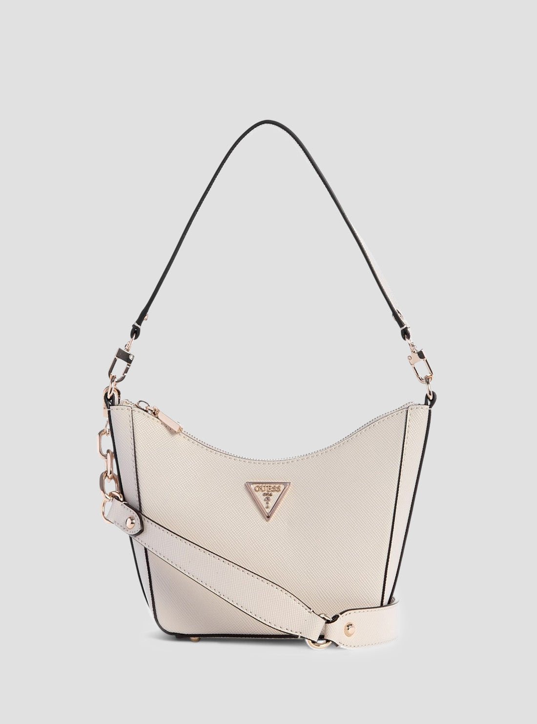 Eco white gloriana top zip shoulder bag