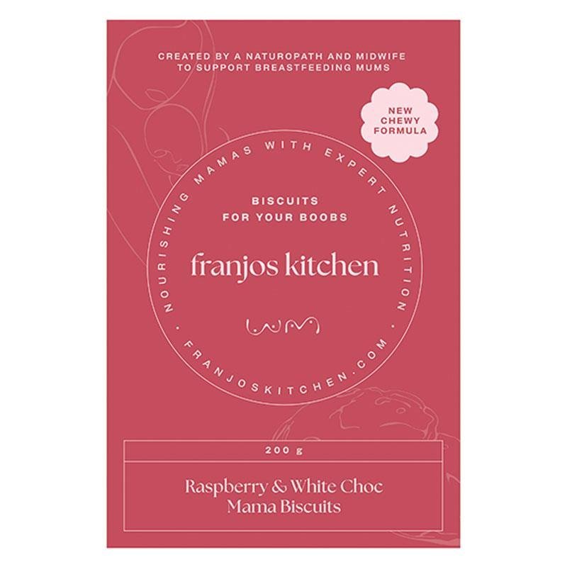 Franjos Kitchen Raspberry and White Choc Mama Biscuits
