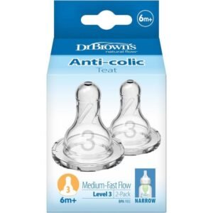 Dr Browns Narrow Neck Teats Level 3 2 Pack