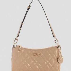Beige logo isemay shoulder bag
