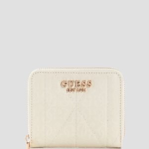 White logo aldina small zip around wallet