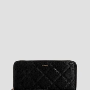 Black libby large zip around wallet
