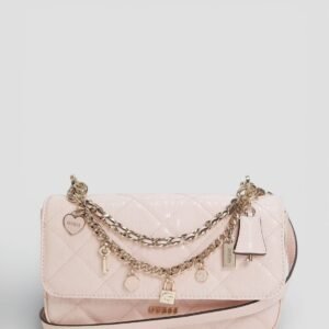 Pink libby flap crossbody bag