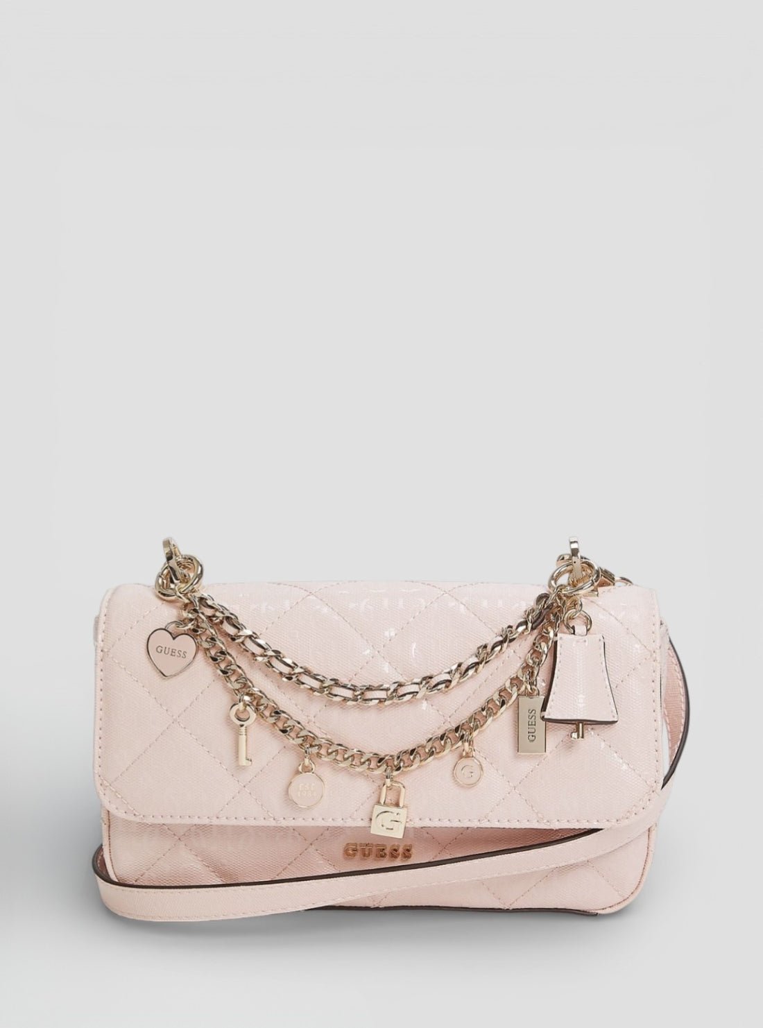 Pink libby flap crossbody bag