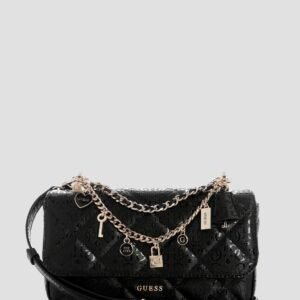Black libby flap crossbody bag