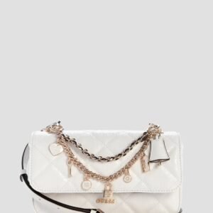 White libby flap crossbody bag