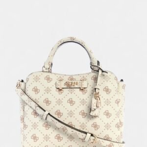 White logo silia girlfriend satchel bag