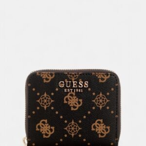 Brown logo silia small zip around wallet