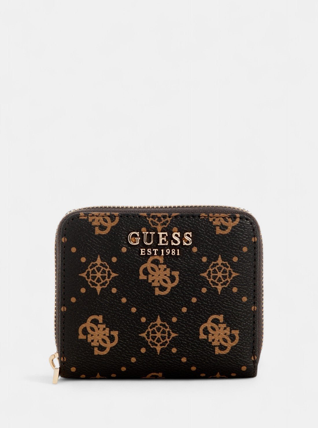 Brown logo silia small zip around wallet