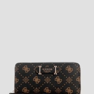 Brown logo carrie large zip around wallet