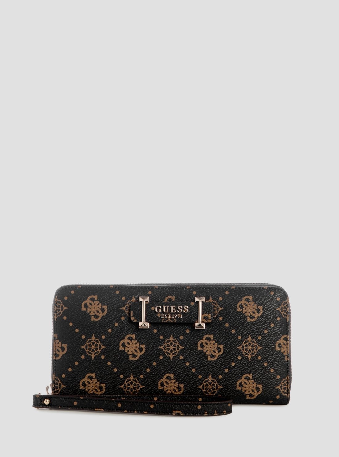 Brown logo carrie large zip around wallet