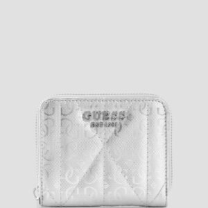 Silver logo aldina small zip around wallet