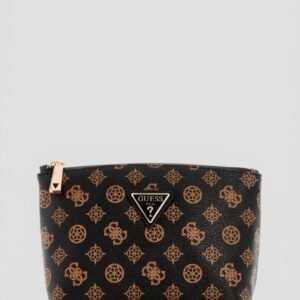 Brown logo wilder large top zip pouch