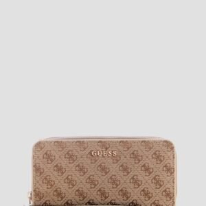 Brown logo jessa large zip around wallet