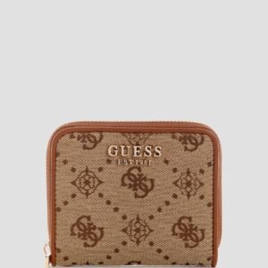 Brown logo neda small zip around wallet