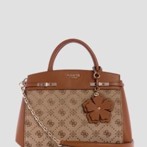 Brown logo melinda triple compartment satchel bag