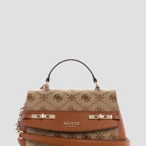 Brown logo melinda top handle flap bag