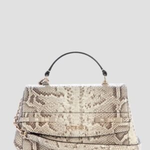 Natural melinda top handle flap bag