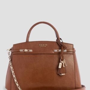 Brown melinda triple compartment satchel bag