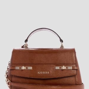 Brown melinda top handle flap bag