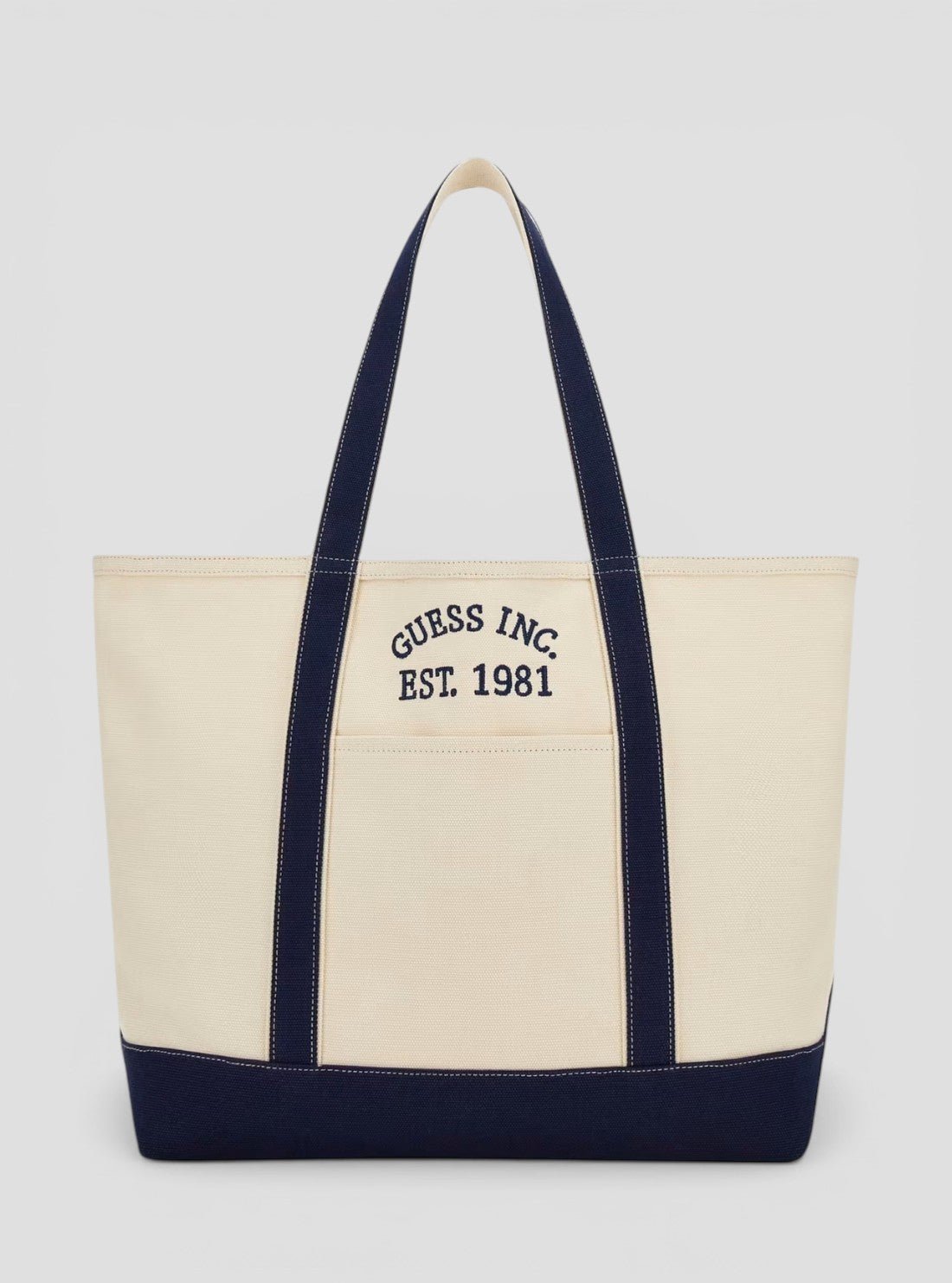 Natural blue summerline large tote bag