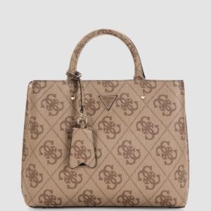 Brown logo meridian ii girlfriend satchel bag