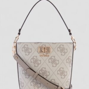 Grey logo karnilla logo bucket bag