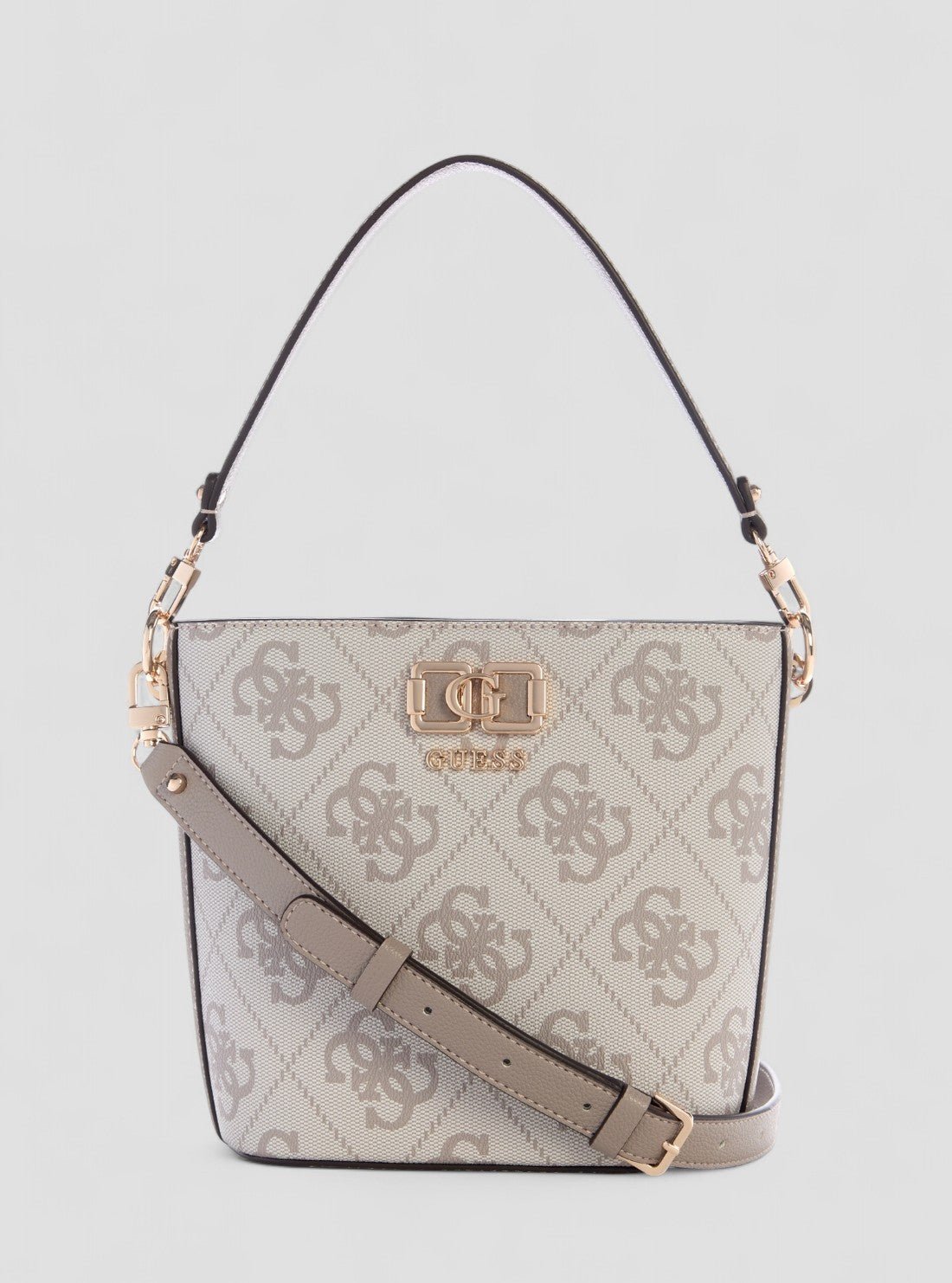 Grey logo karnilla logo bucket bag
