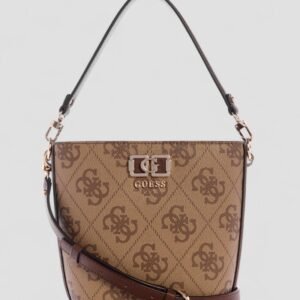 Brown logo karnilla logo bucket bag