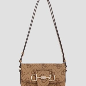 Brown logo janie convertible crossbody flap bag